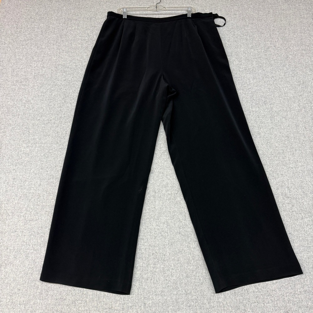 Liz Elana Dress Pants Size 18 Black Wide Leg Side Zip Lined High Rise Trousers